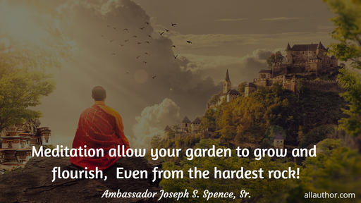 meditation allow your garden to grow and flourish even from the hardest rock...