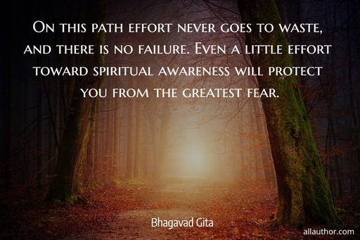 on this path effort never goes to waste and there is no failure even a little effort...
