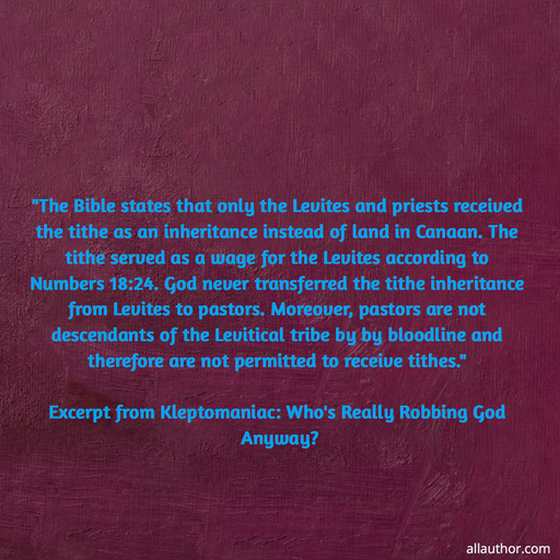 the bible states that only the levites and priests received the tithe as an...