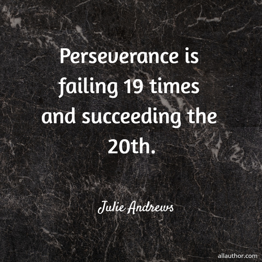 perseverance is failing 19 times and succeeding the 20th...