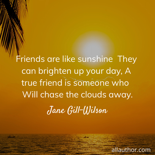  friends are like sunshine  they can brighten up your day a true friend is someone who ...
