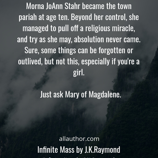  morna joann stahr became the town pariah at age ten  beyond her control she managed to...