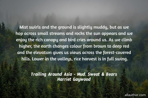  mist swirls and the ground is slightly muddy but as we hop across small streams and...