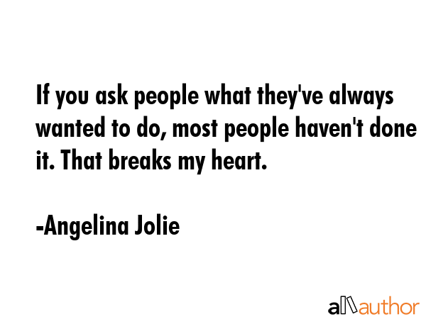 If you ask people what they\