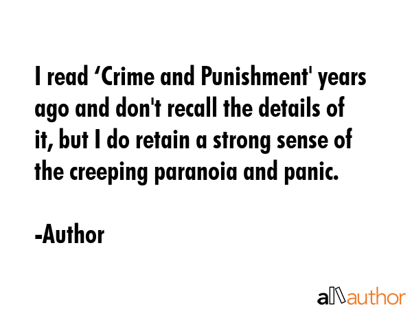 I read ‘Crime and Punishment\