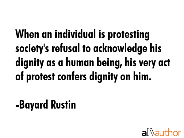 When an individual is protesting society\