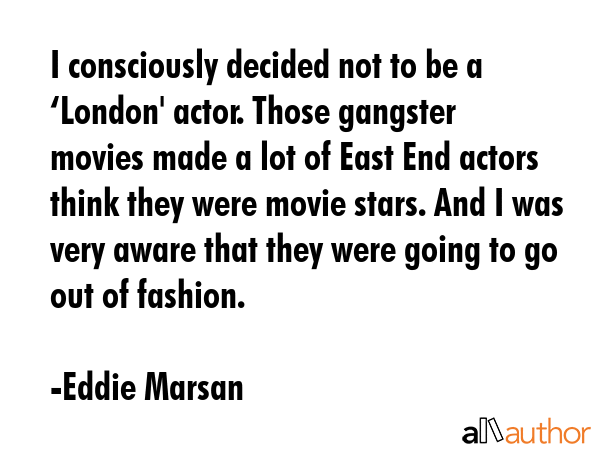 I consciously decided not to be a ‘London\