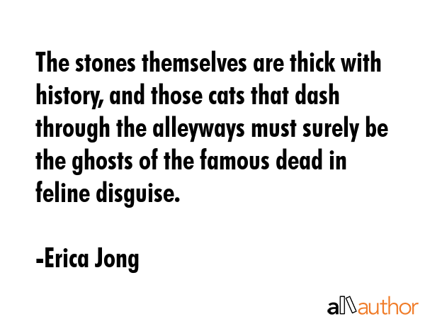 The stones themselves are thick with history, and those cats that dash through the alleyways must... - Erica Jong Quote GIF