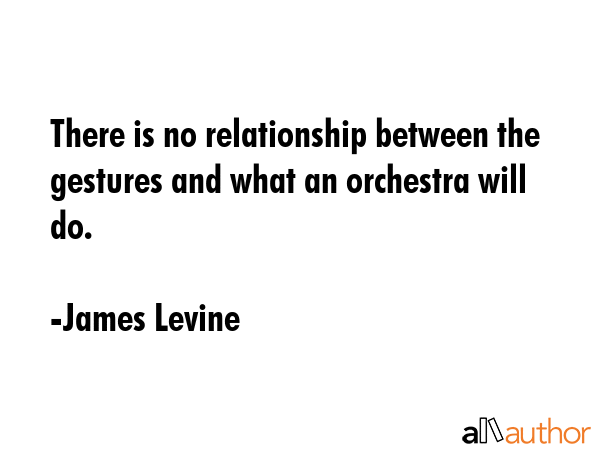 There is no relationship between the gestures and what an orchestra will do. - James Levine Quote GIF