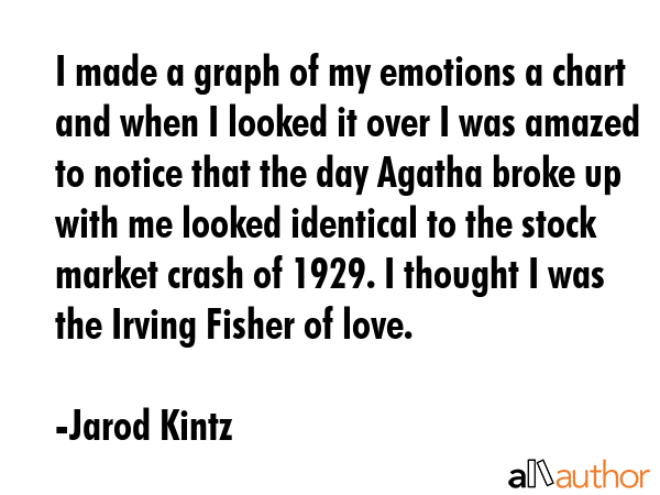 I made a graph of my emotions a chart and when I looked it over I was amazed to notice that the day... - Jarod Kintz Quote GIF