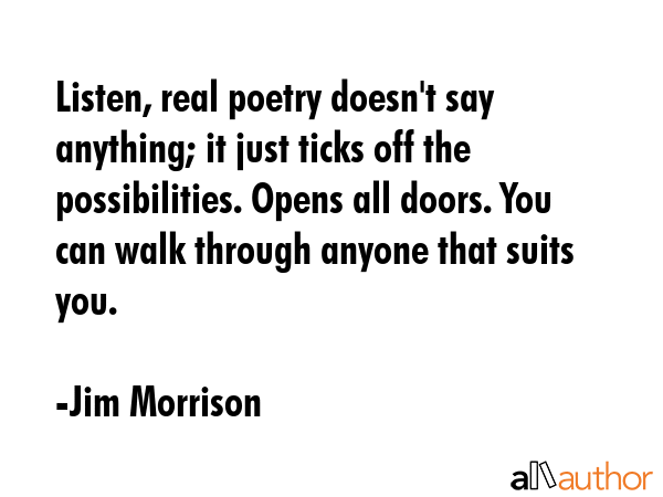 Listen, real poetry doesn\