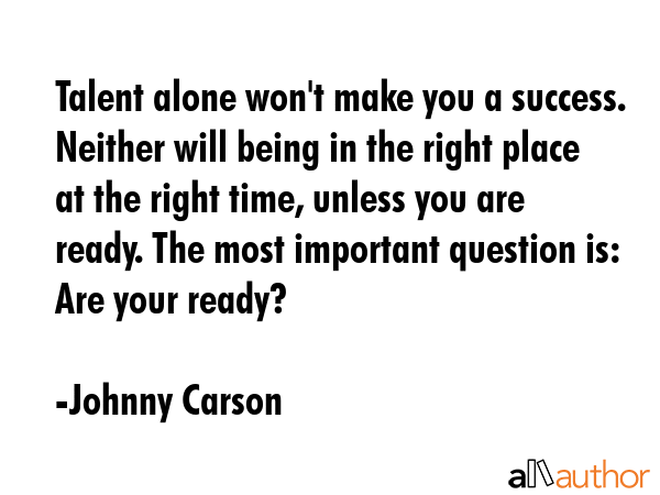 Talent alone won\