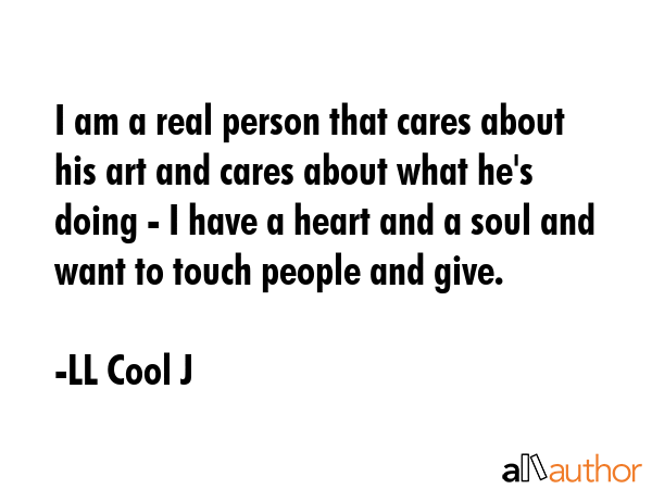 I am a real person that cares about his art and cares about what he\