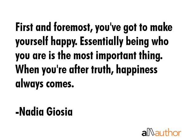 First and foremost, you\