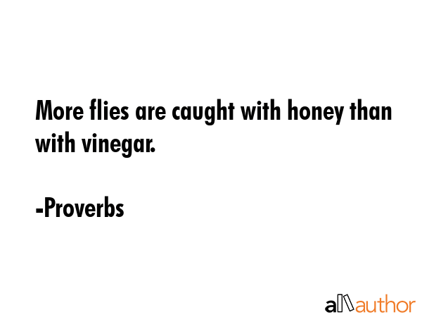 More flies are caught with honey than with vinegar. - Proverbs Quote GIF