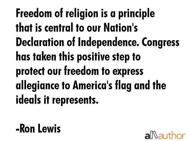 Freedom of religion is a principle that is central to our Nation\