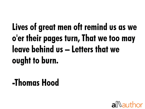 Lives of great men oft remind us as we o\
