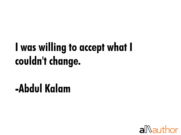 I was willing to accept what I couldn\