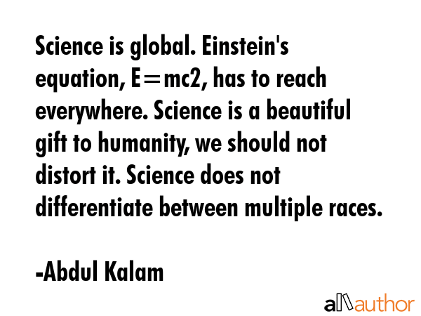 Science is global. Einstein\