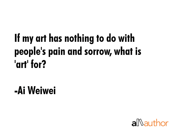 If my art has nothing to do with people\