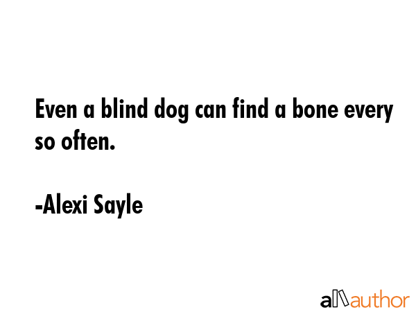 Even a blind dog can find a bone every so often. - Alexi Sayle Quote GIF