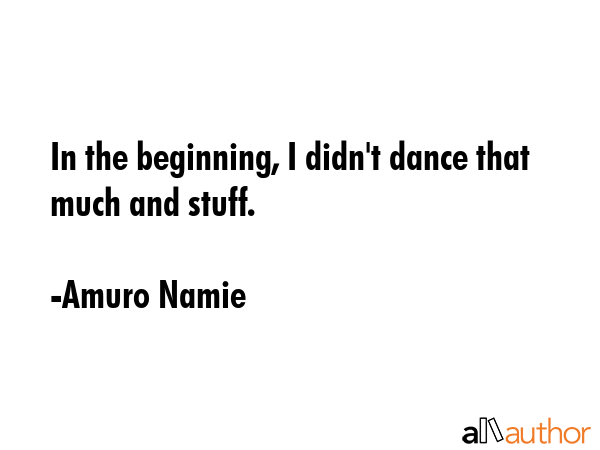 In the beginning, I didn\