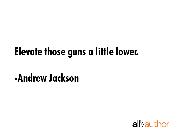 Elevate those guns a little lower. - Andrew Jackson Quote GIF