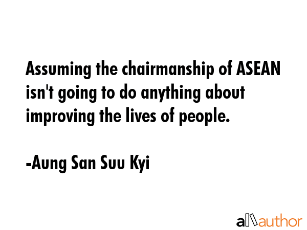 Assuming the chairmanship of ASEAN isn\