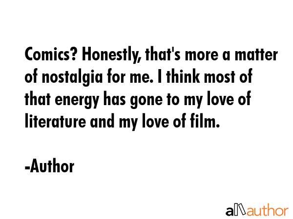 Comics? Honestly, that\