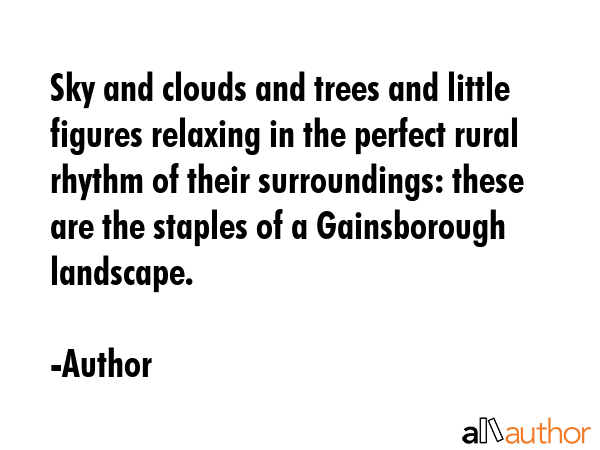 Sky and clouds and trees and little figures relaxing in the perfect rural rhythm of their... - Author Quote GIF