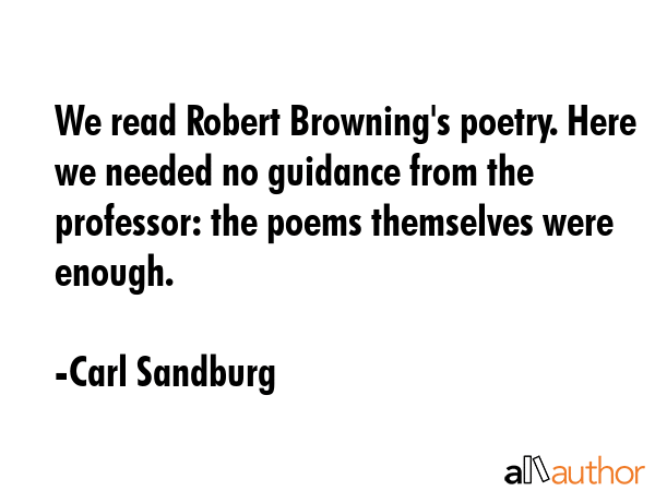 We read Robert Browning\