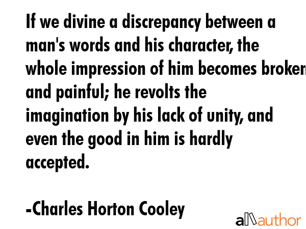 If we divine a discrepancy between a man\