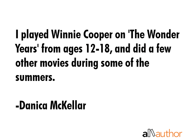 I played Winnie Cooper on \