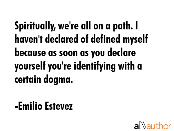Spiritually, we\