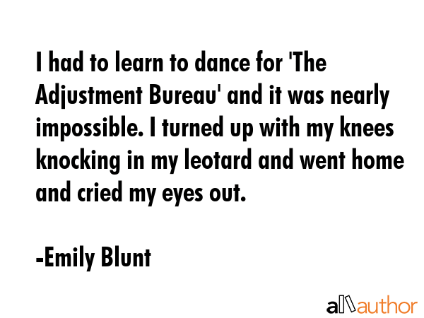 I had to learn to dance for \