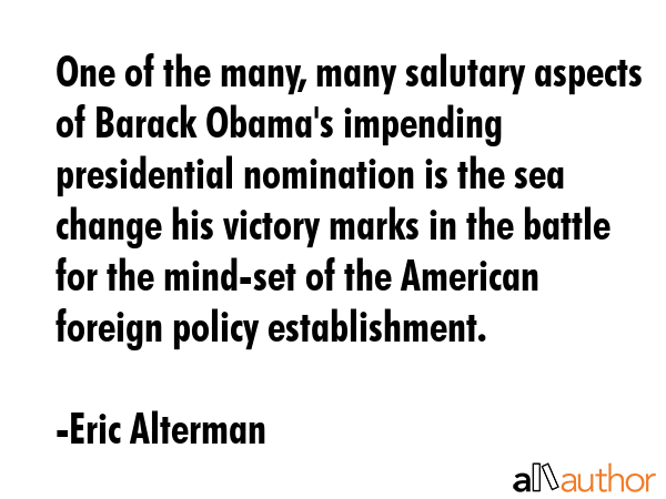 One of the many, many salutary aspects of Barack Obama\