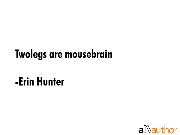 Twolegs are mousebrain - Erin Hunter Quote GIF