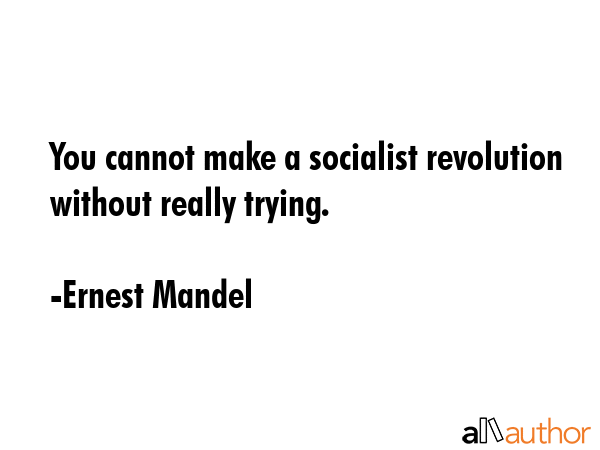 You cannot make a socialist revolution without really trying. - Ernest Mandel Quote GIF