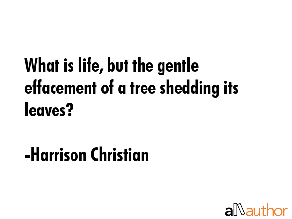 What is life, but the gentle effacement of a tree shedding its leaves? - Harrison Christian Quote GIF