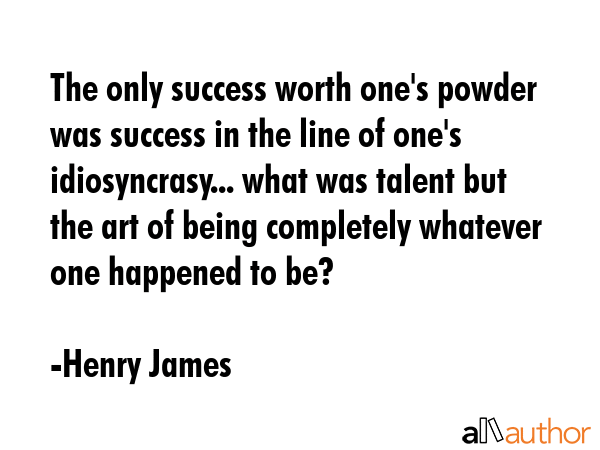 The only success worth one\