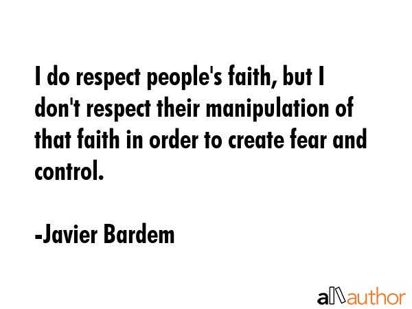 I do respect people\