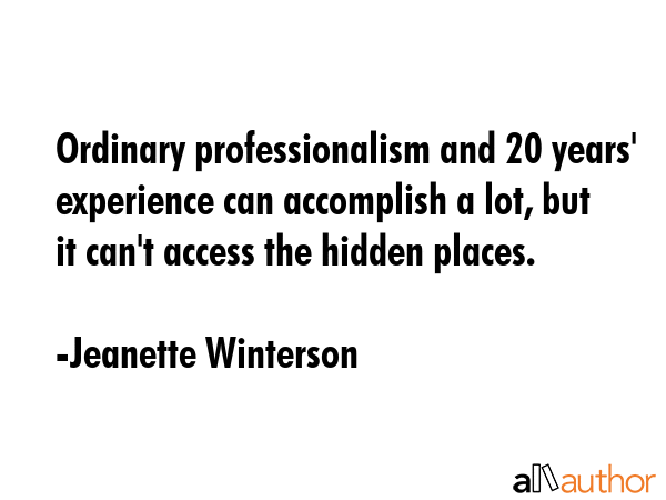 Ordinary professionalism and 20 years\