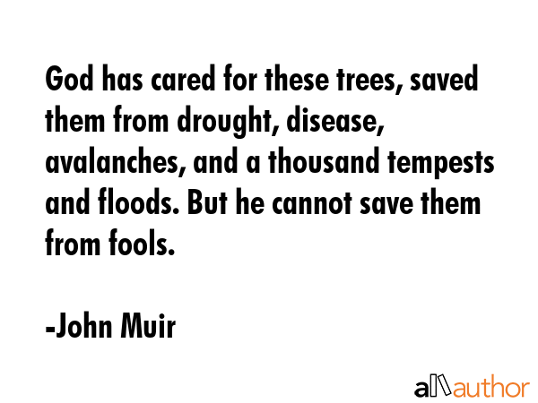 God has cared for these trees, saved them from drought, disease, avalanches, and a thousand... - John Muir Quote GIF