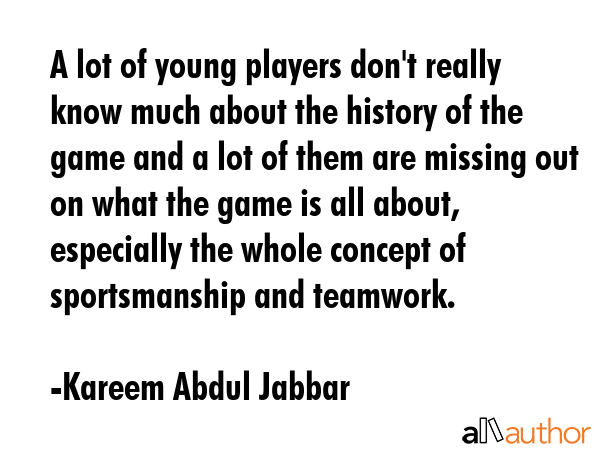A lot of young players don\