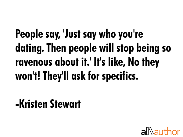 People say, \