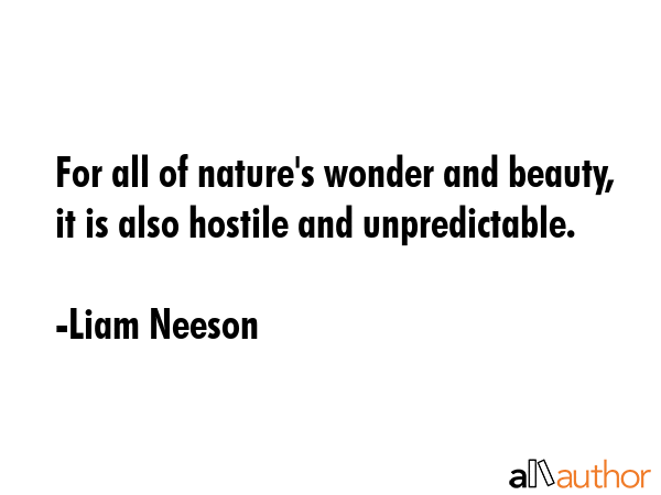 For all of nature\