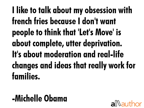 I like to talk about my obsession with french fries because I don\