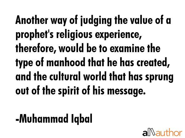 Another way of judging the value of a prophet\