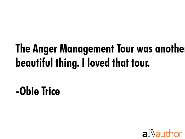 The Anger Management Tour was another beautiful thing. I loved that tour. - Obie Trice Quote