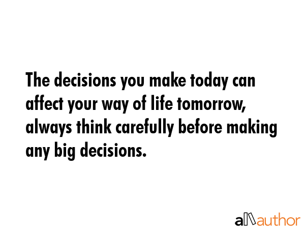 making life decisions